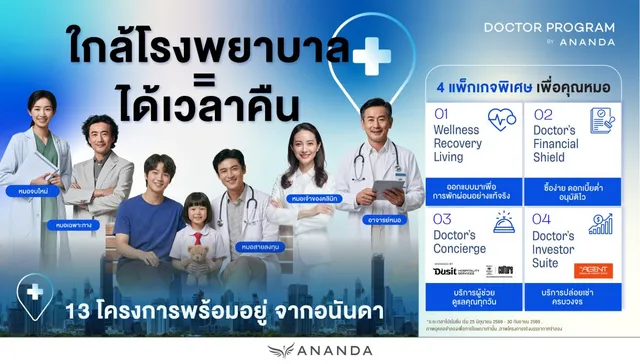 อนันดาฯ พลิกเกมตลาดอสังหาฯ เจาะกลุ่ม Niche market กำลังซื้อสูง ส่ง "ANANDA Doctor Program" เน้นกลุ่มแพทย์