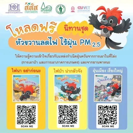 ชมรมผู้รับพระราชทานทุนมูลนิธิอานันทมหิดล จัดทำหนังสือนิทาน "หัวขวานลดไฟ ไร้ฝุ่น PM2.5" สื่อสารปัญหาไฟป่า-เผาในที่โล่ง-ฝุ่นเมือง