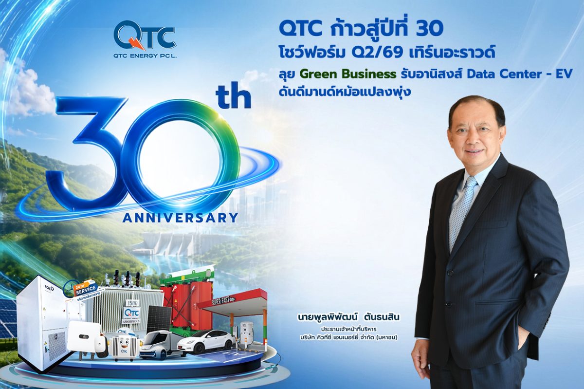 QTC ก้าวสู่ปีที่ 30 โชว์ฟอร์ม Q2/69 เทิร์นอะราวด์ ลุย Green Business รับอานิสงส์ Data Center - EV ดันดีมานด์หม้อแปลงพุ่ง