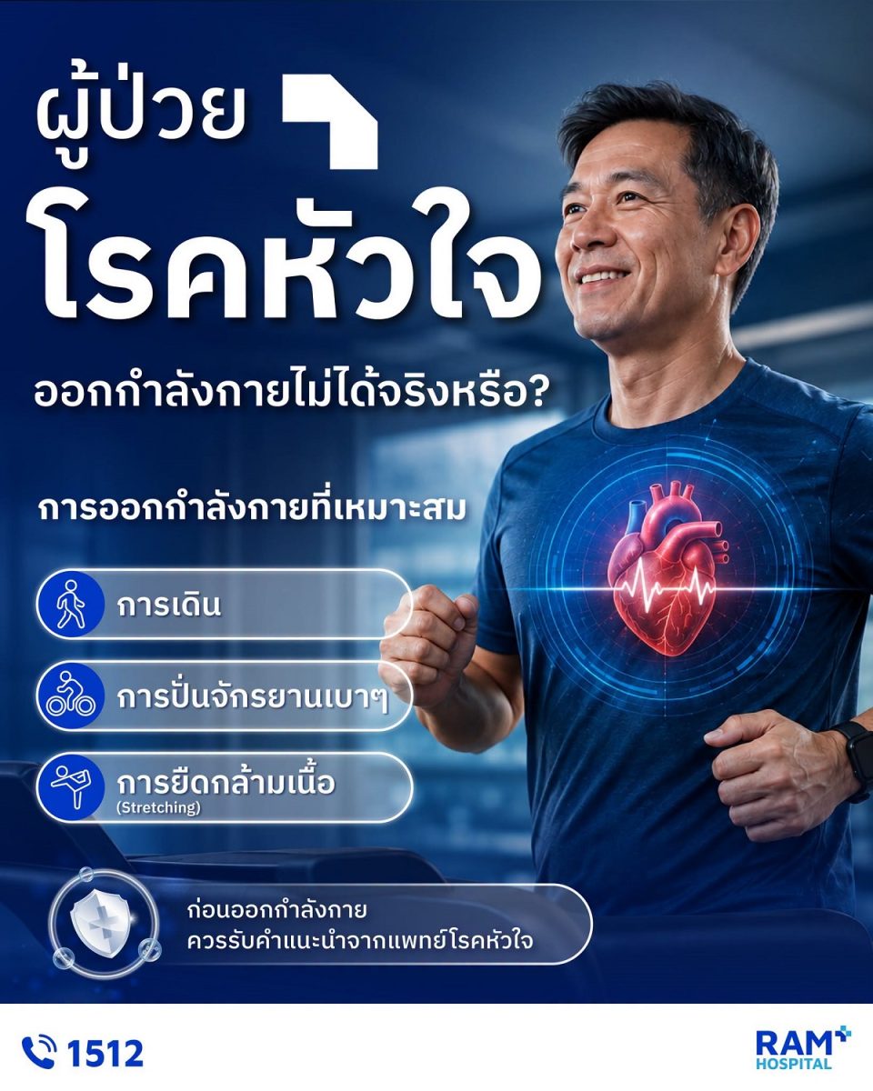ผู้ป่วยโรคหัวใจ ออกกำลังกายไม่ได้จริงหรือ?