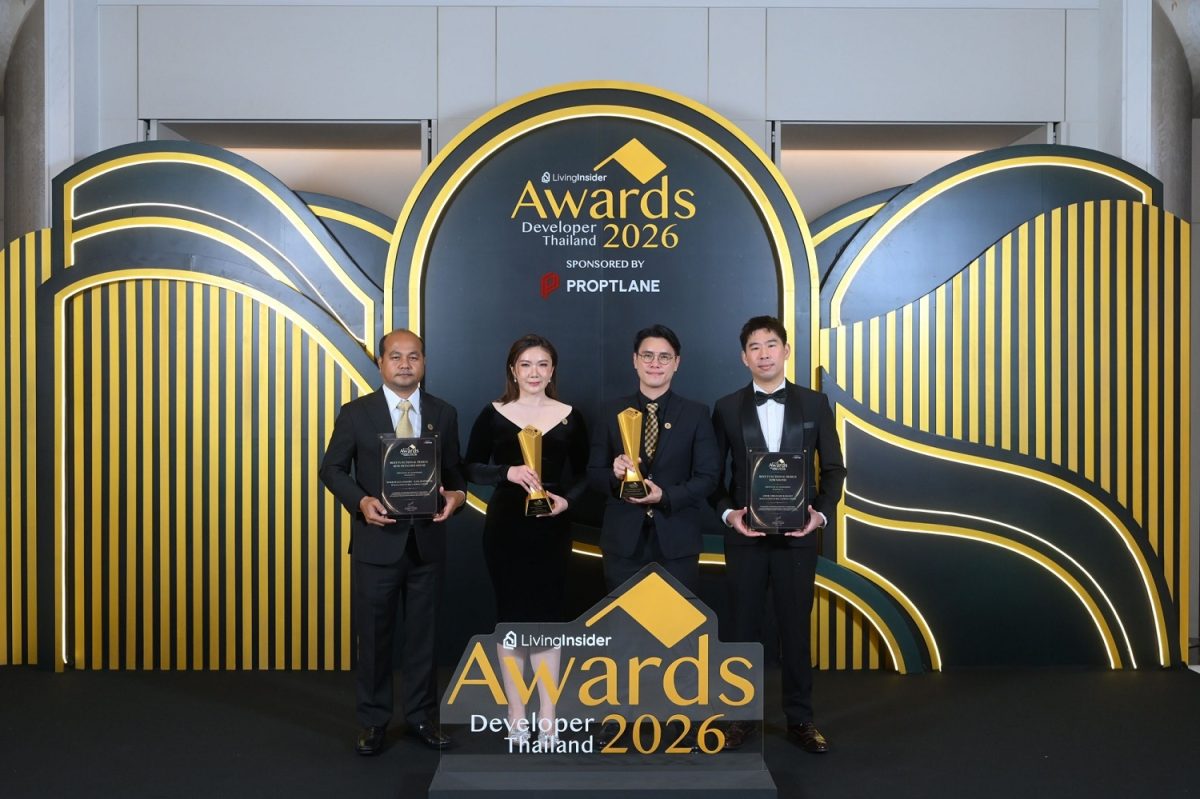 "PEACE" คว้า 2 รางวัลคุณภาพจาก LivingInsider Thailand Developer Awards 2026 ตอกย้ำแนวคิดการพัฒนาที่อยู่อาศัย ด้วยการออกแบบฟังก์ชันเพื่อ "ความสบายใจ" ของลูกบ้าน