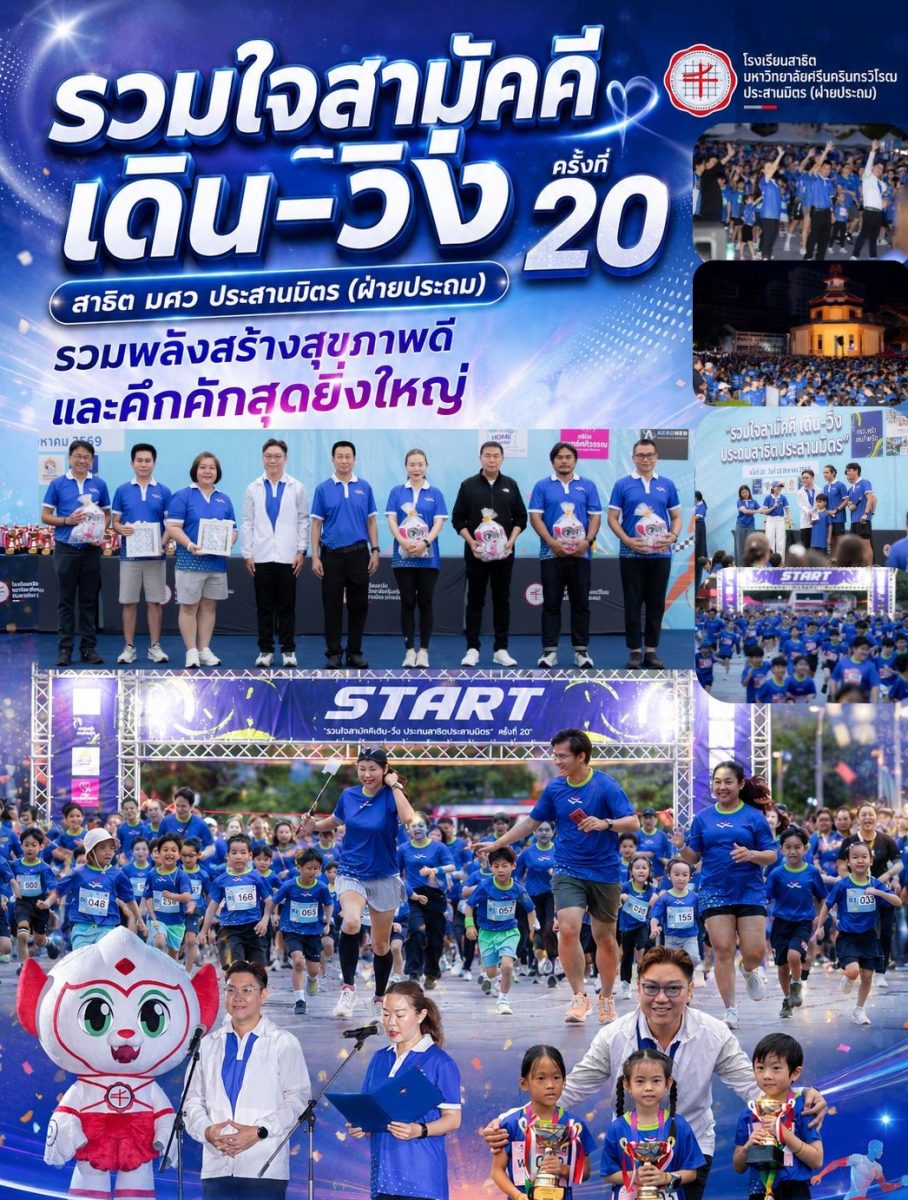 "รวมใจสามัคคี เดิน-วิ่ง ครั้งที่ 20" สาธิต มศว ประสานมิตร (ฝ่ายประถม) รวมพลังสร้างสุขภาพดีและคึกคักสุดยิ่งใหญ่