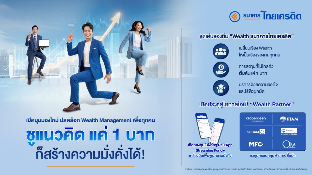 ธ.ไทยเครดิต เปิดมุมมองใหม่ ปลดล็อก Wealth Management เพื่อทุกคนชูแนวคิด แค่ 1 บาท ก็สร้างความมั่งคั่งได้!