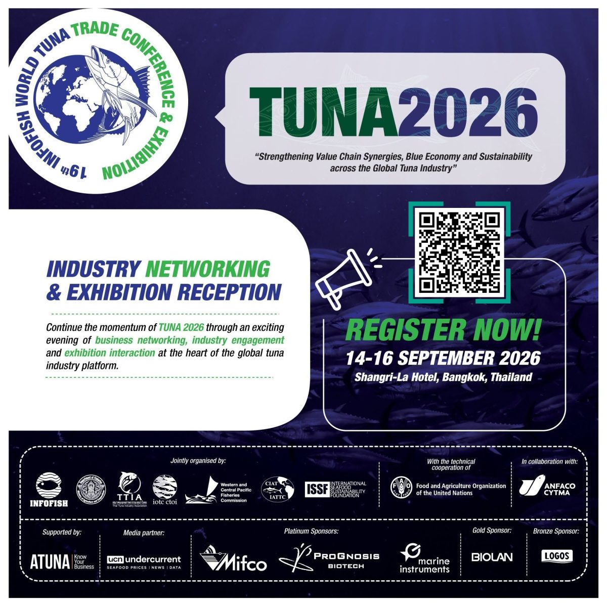 เปิดเวที "ทูน่าโลก" ที่กรุงเทพฯ กรมประมงชวนคนวงการประมง-ธุรกิจ ร่วม TUNA 2026จาะเทรนด์โลก เทคโนโลยี และอนาคตอุตสาหกรรมทูน่ายั่งยืน