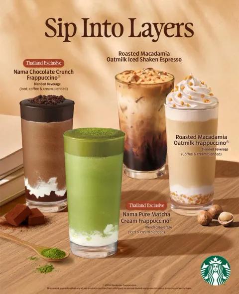 สตาร์บัคส์ส่งเครื่องดื่มพรีเมียม 'ซีรีส์นามะ' นำทัพเมนูทางเลือกเพื่อสุขภาพ อิ่มอร่อยฮีลใจรับเทศกาลกินเจ