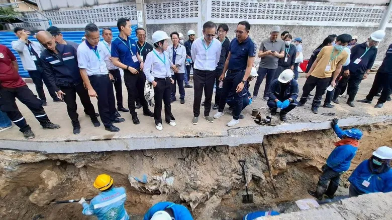 Bangchak Group Reports No Leakage Found in Inspection of Fuel Pipeline on Chuea Phloeng Road