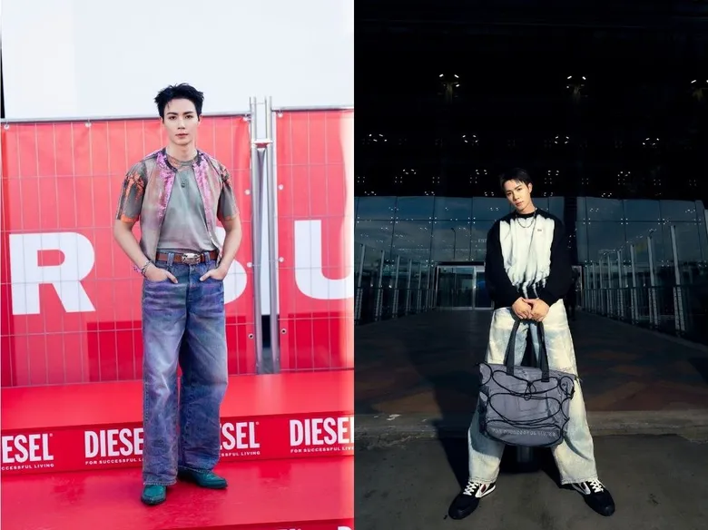 Zee Pruk Takes His Front-Row Seat at Diesel's Spring Summer 2027 Runway Show in Milan