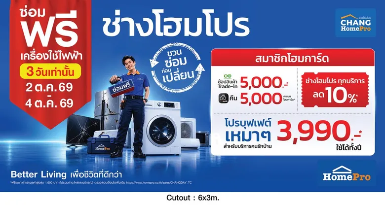 "โฮมโปร-เมกาโฮม" ส่งทีมช่างโฮมโปร ช่วยฟื้นฟูบ้านหลังน้ำท่วม