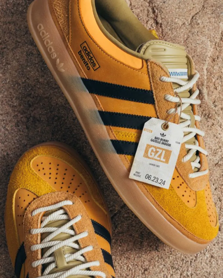 อาดิดาส ออริจินอลส์ และ Bad Bunny ถ่ายทอดเรื่องราวบทใหม่ผ่าน Gazelle Indoor Solar Gold