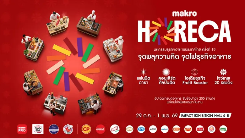 "Makro HORECA Champion 2026" รวมพลัง 50 ยอดฝีมือด้านอาหารและเครื่องดื่มไทย เตรียมสู่ศึกชิงแชมป์ประเทศ 29 ต.ค. - 1 พ.ย. 69 นี้