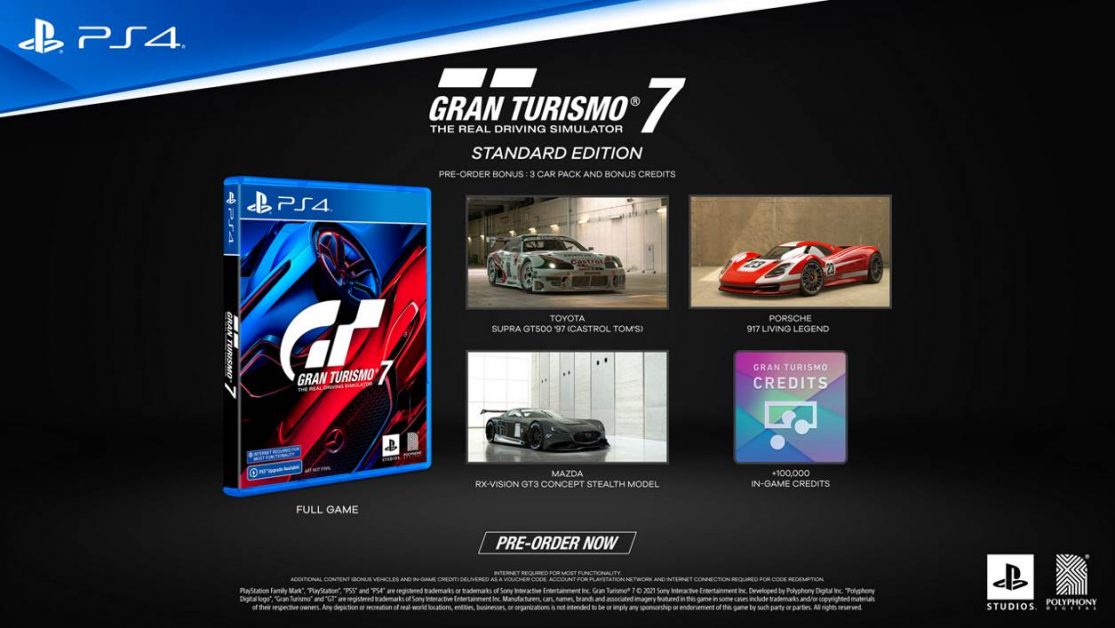 เกม Gran Turismo 7 แบบแผ่นบลูเรย์บนเครื่องเกมคอนโซล PlayStation 5 และ PlayStation 4