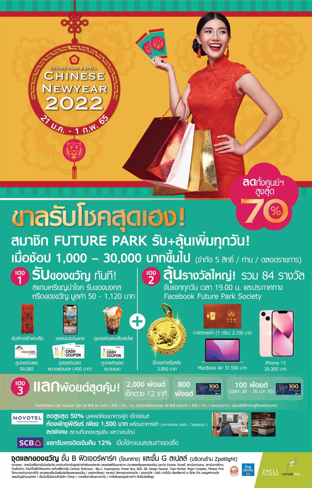 ศูนย์การค้าฟิวเจอร์พาร์คและสเปลล์ ฉลองรับตรุษจีนปีเสือ ส่งแคมเปญ Future Park Zpell Chinese New Year 2022 มอบสุขลุ้นโชคตลอดงาน