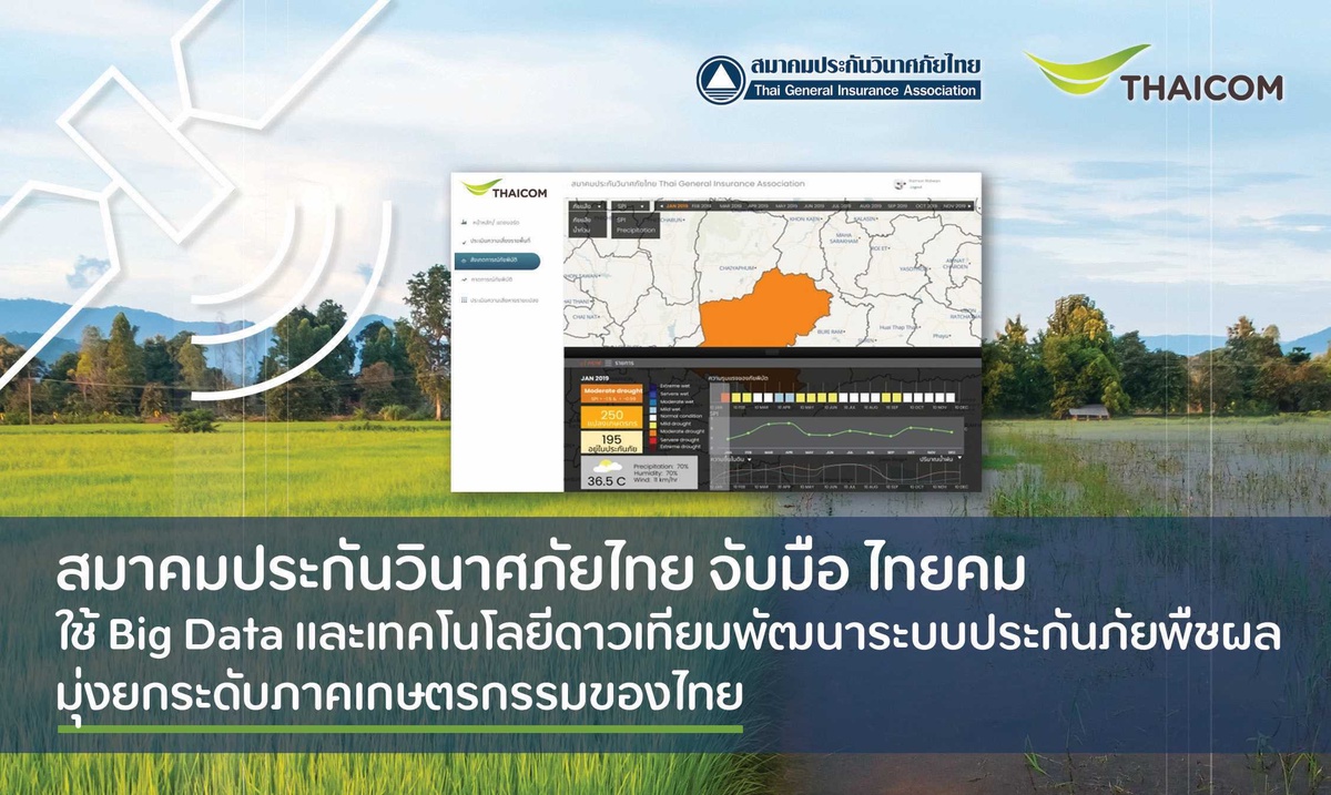 สมาคมประกันวินาศภัยไทย จับมือ ไทยคม ใช้ Big Data และเทคโนโลยีดาวเทียมพัฒนาระบบประกันภัยพืชผล มุ่งยกระดับภาคเกษตรกรรมของไทย