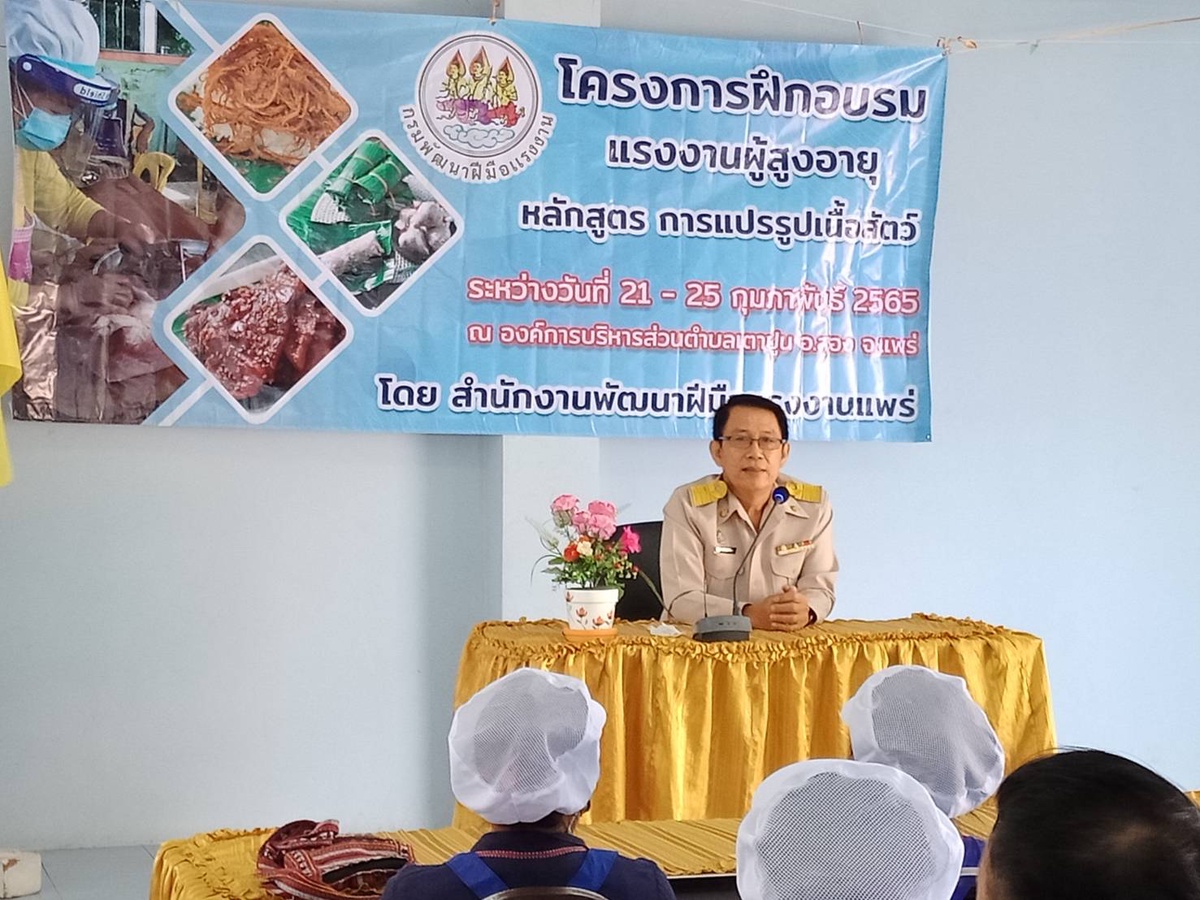 สนพ.แพร่ ดำเนินการฝึกอบรมโครงการฝึกอบรมแรงงานผู้สูงอายุเพื่อเพิ่มโอกาสในการประกอบอาชีพ