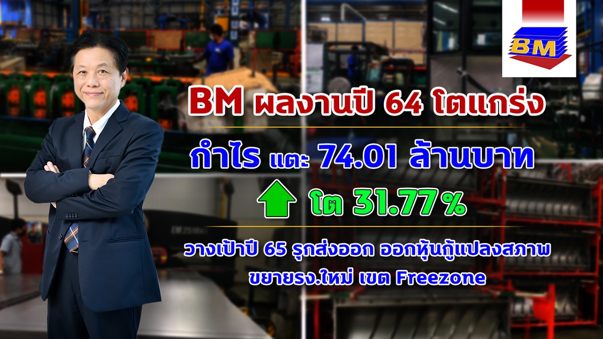 BM ฟันกำไรปี 64 โตกว่า 31% พร้อมเตรียมขยายงานส่งออกต่างประเทศ