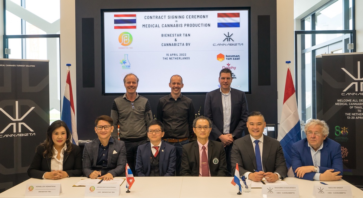 Thailand and Netherlands sign contract to make Thailand first 'pharmaceutical grade cannabis production base' in Asia.