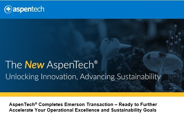 AspenTech Completes Emerson Transaction, Expanding High-Performance Global Industrial Software Leadership