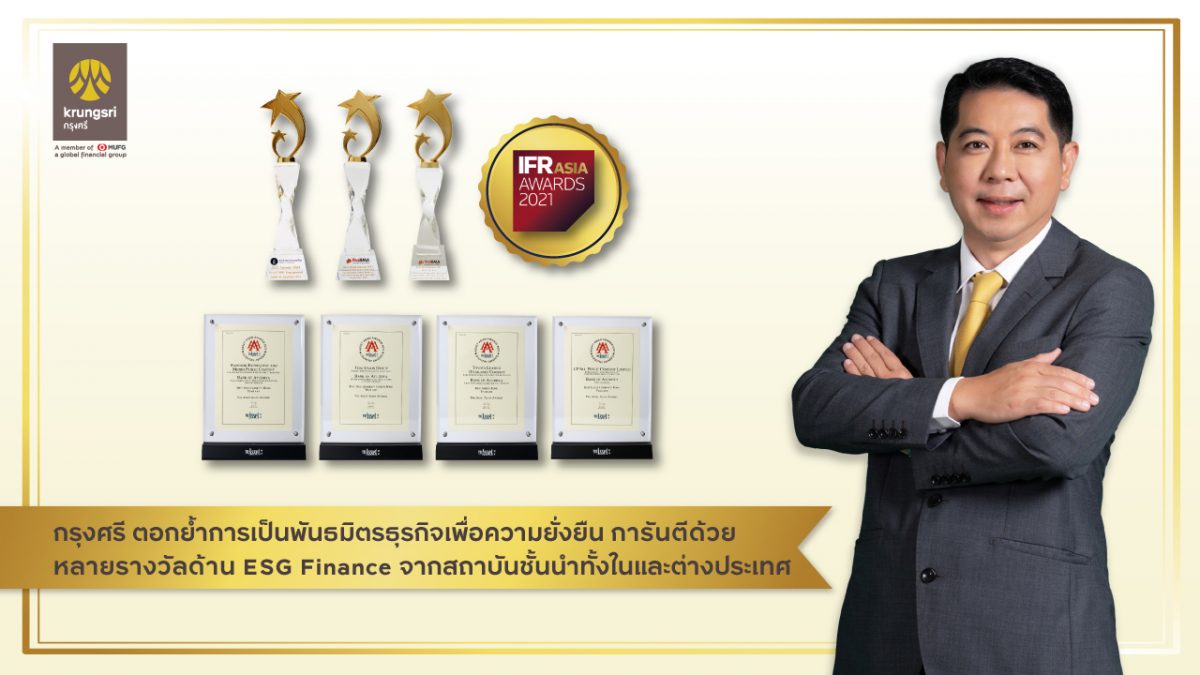 Krungsri reinforces its position as sustainable partner with ESG Finance awards from leading national and international institutions