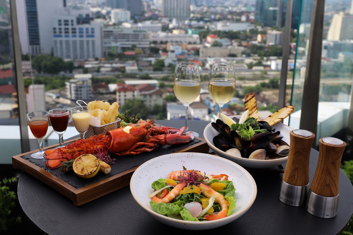 Flavours of the Riviera at Blue Sky rooftop restaurant, Centara Grand Ladprao