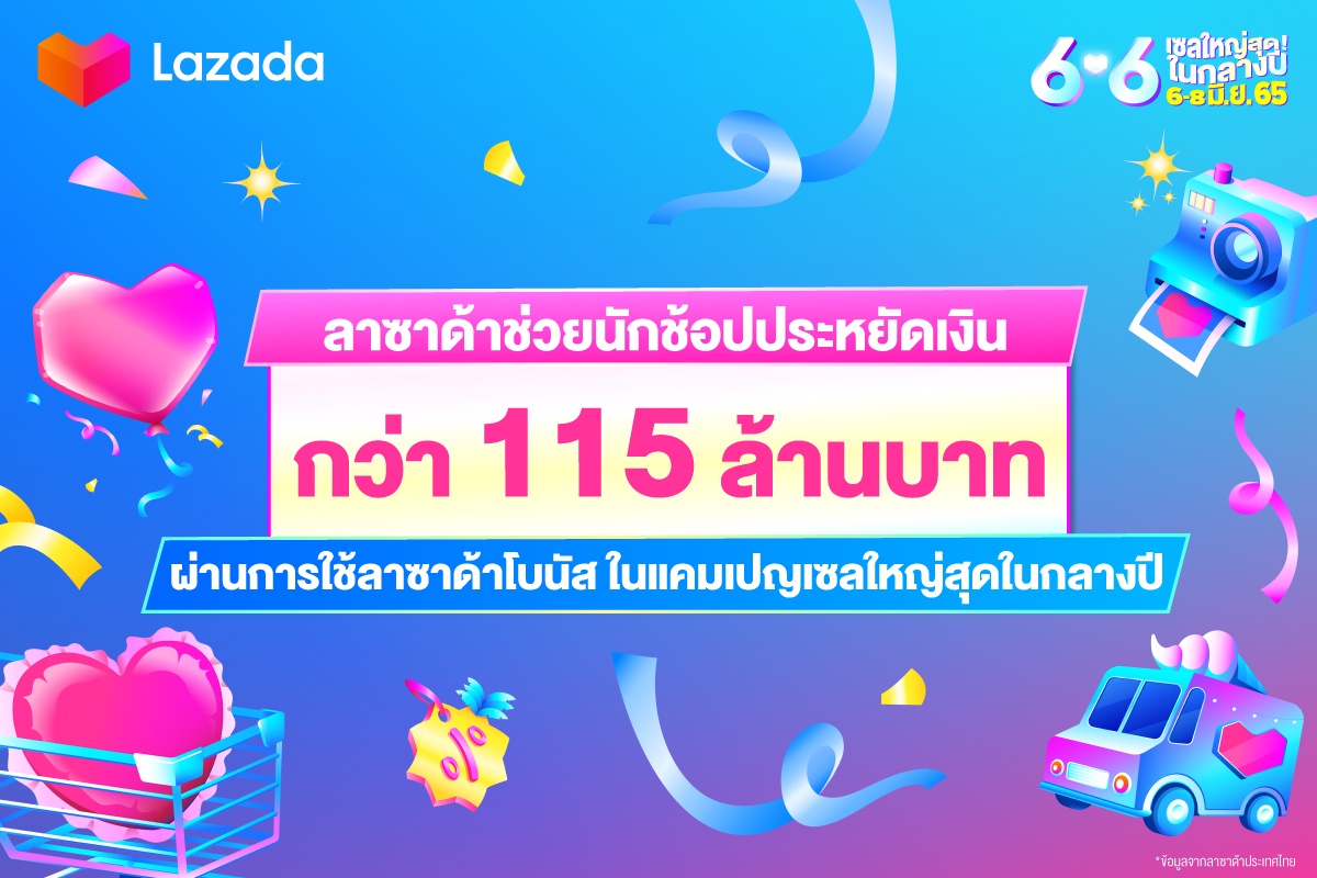 ลาซาด้า ช่วยนักช้อปประหยัดเงินในกระเป๋ากว่า 115 ล้านบาท ในแคมเปญเซลใหญ่สุดในกลางปี