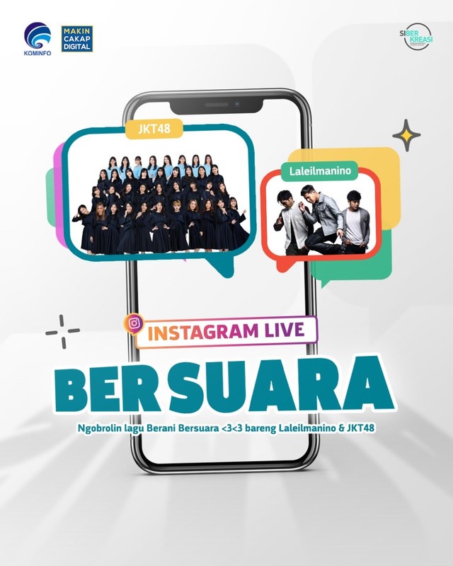 LALEILMANINO and JKT48 Held an Instagram Live Session Together to Promote the song Berani Bersuara 