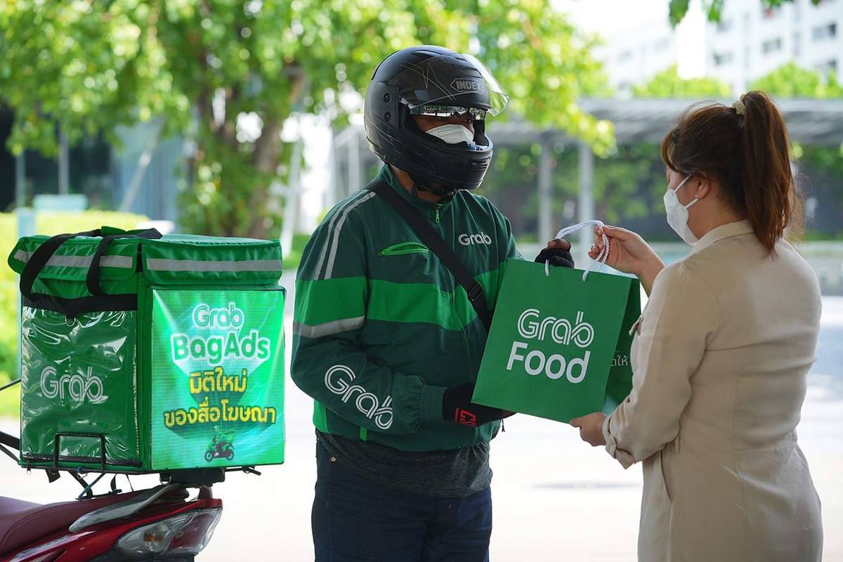 Grab Thailand pilot launches Digital BagAds, an LED ads display on delivery-partners' bags
