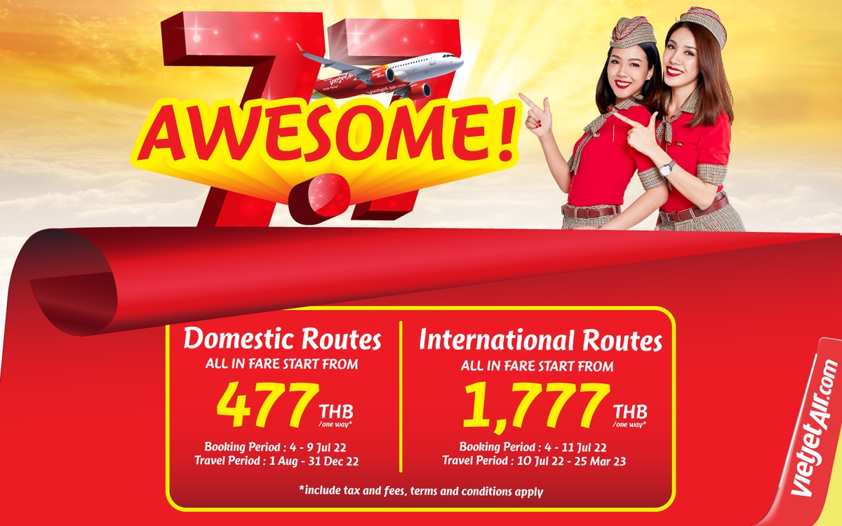 Thai Vietjet celebrates July's double day with '7.7 Awesome!'