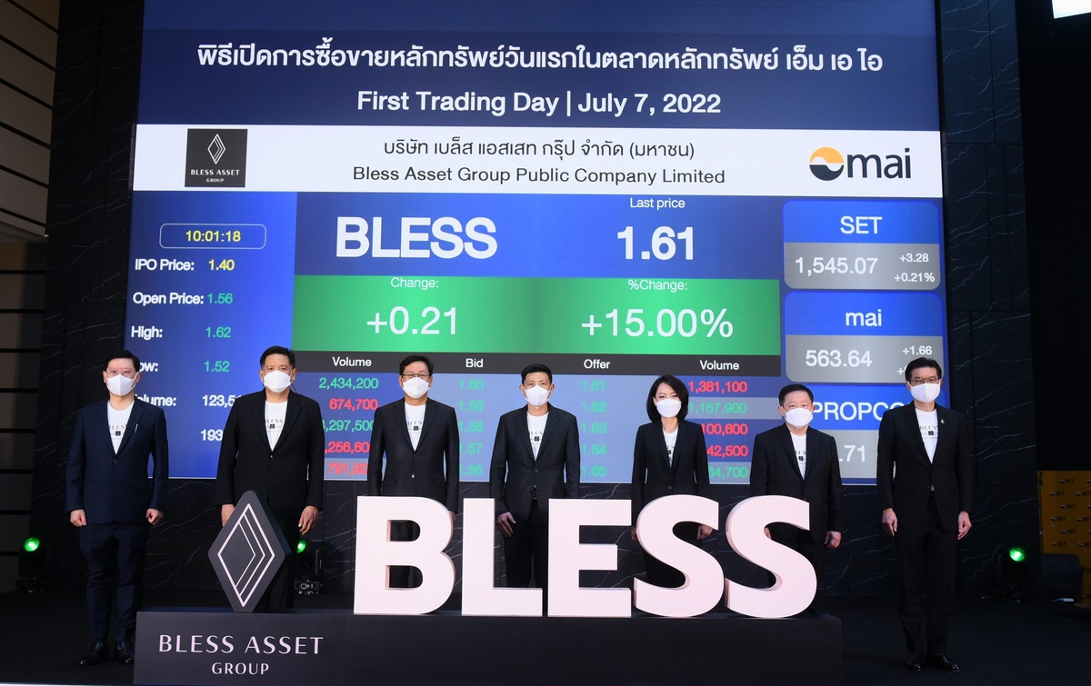 BLESS เริ่มซื้อขายในตลาดหลักทรัพย์ เอ็ม เอ ไอ วันแรก