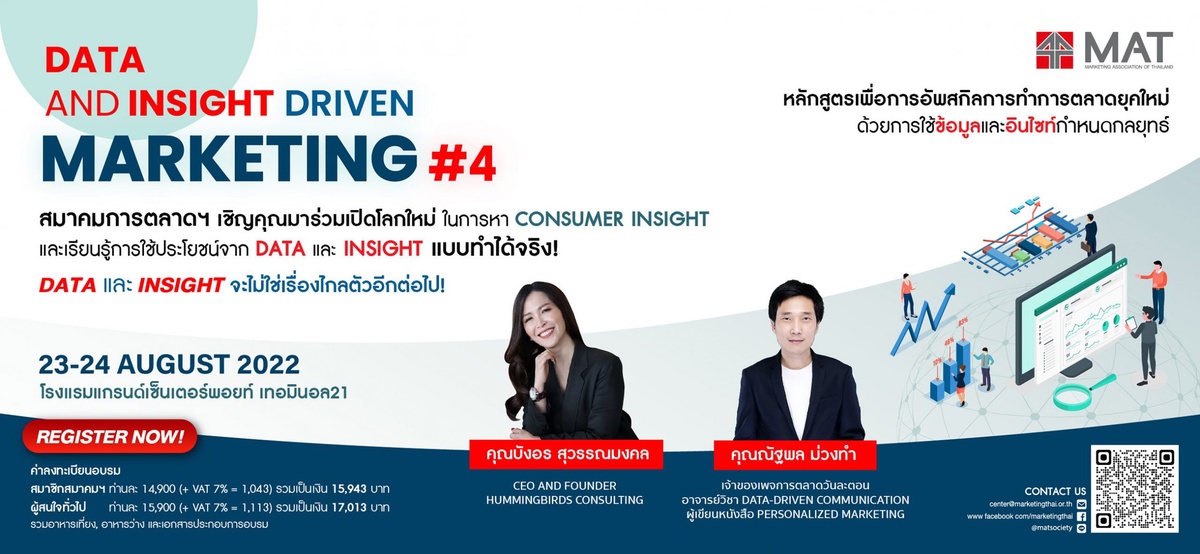 สมาคมการตลาดฯ เปิดหลักสูตร Data and Insight Driven Marketing รุ่นที่ 4