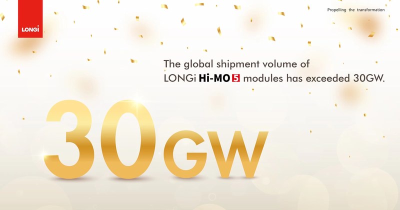 LONGi achieves new milestone of 30GW for Hi-MO 5 module shipments