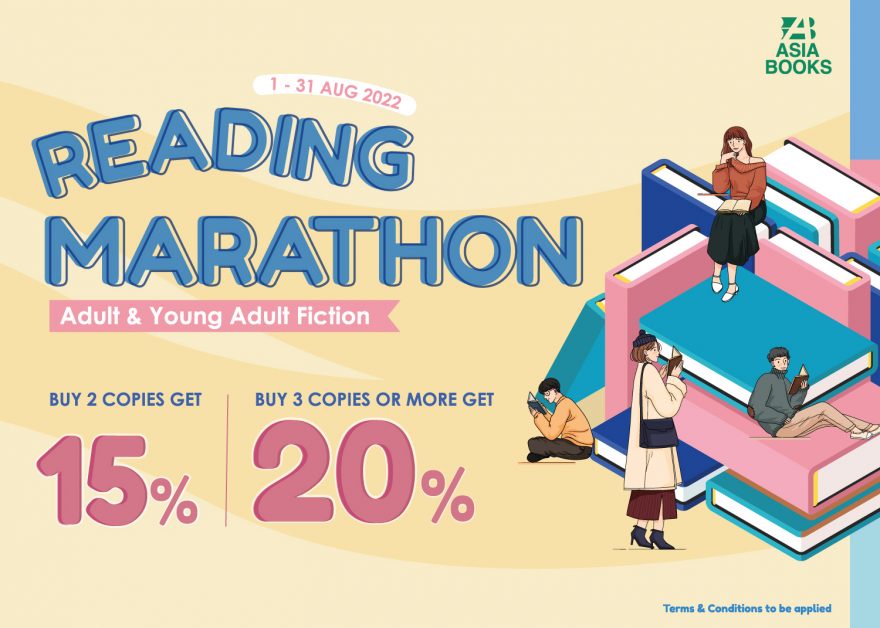 เอเซียบุ๊คส จัดแคมเปญ Reading Marathon อ่านสนุกแบบ Non-Stop พร้อมส่วนลดสูงสุด 20% ตั้งแต่วันนี้ - 31 สิงหาคม 2565