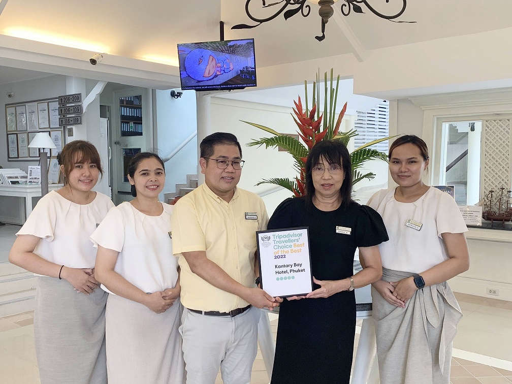 Kantary Bay Hotel, Phuket is Awarded the Certificate of Travelers' Choice from TripAdvisor Awards 2022
