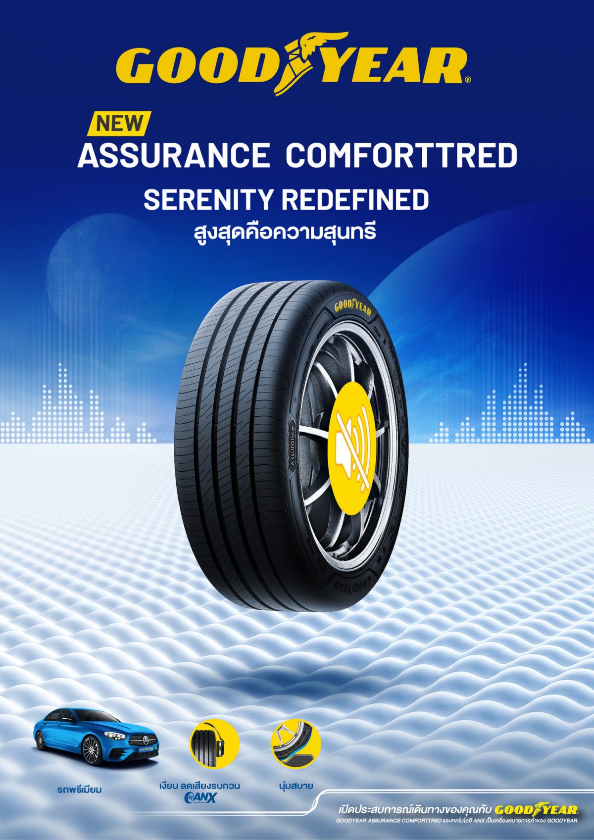 GOODYEAR LAUNCHES THE ASSURANCE COMFORTTRED FOR THE ULTIMATE COMFORTABLE RIDE