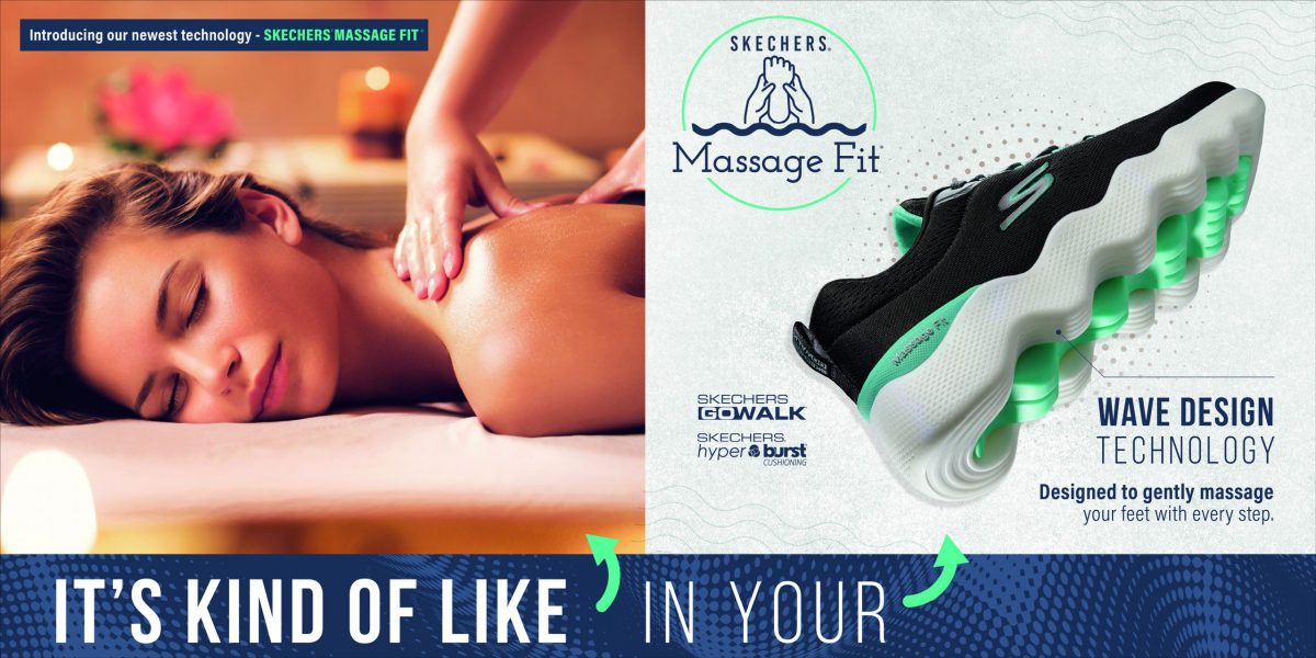 ประสบการณ์ใหม่นุ่มสบายเท้าด้วยการนวัตกรรมเกลียวคลื่นสวยงาม GOwalk Massage Fit(TM) คอลเลกชันรุ่นล่าสุดจาก Skechers