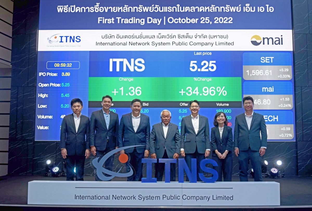 ITNS มาตามนัด!! เปิดเทรดวันแรกทะยาน 34.96%