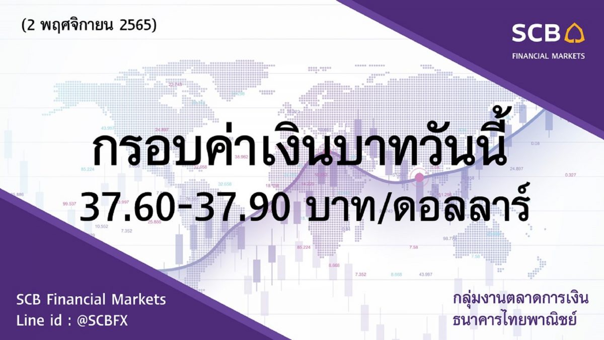 กลุ่มงานตลาดการเงิน ธนาคารไทยพาณิชย์ (SCB Financial Markets) ค่าเงินบาทประจำวันที่ 2 พฤศจิกายน 2565
