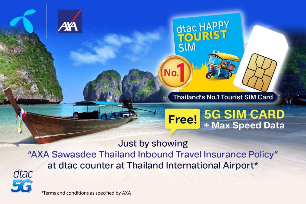 AXA Thailand Collaborates with dtac to offer Special Privileges to Tourists in Thailand