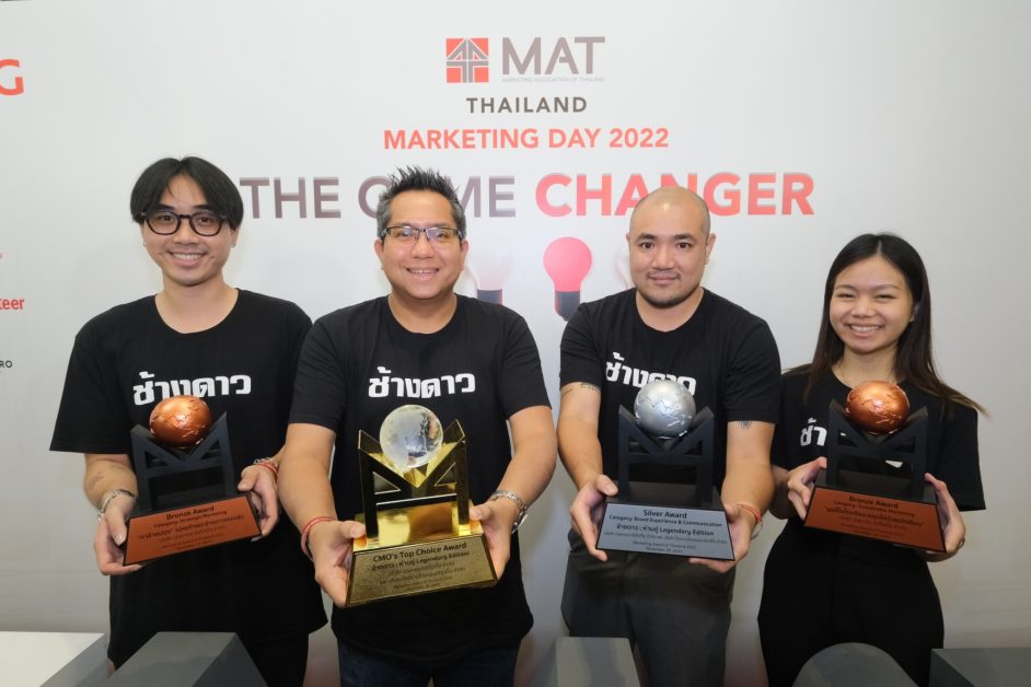 CMO ทั่วประเทศโหวต ช้างดาว-ห่านคู่ ยอดเยี่ยมที่สุดแห่งปี พร้อมรักษาแชมป์ คว้า 3 รางวัล Marketing Award of Thailand 2022