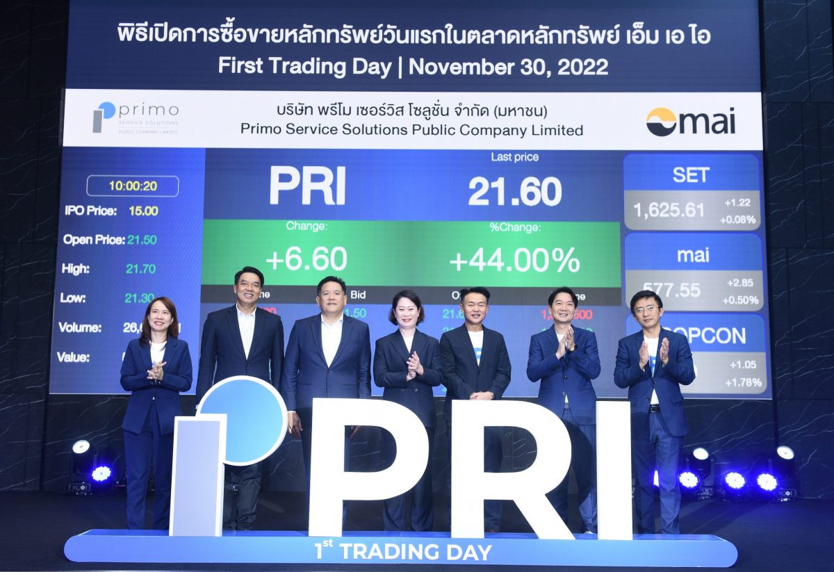 PRI เริ่มซื้อขายในตลาดหลักทรัพย์ เอ็ม เอ ไอ วันแรก