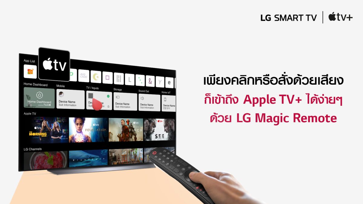 แอลจีชวนจุดประกายโลกความบันเทิงบน LG Smart TV รับฟรีแพ็กเกจรับชม Apple TV นาน 3 เดือน
