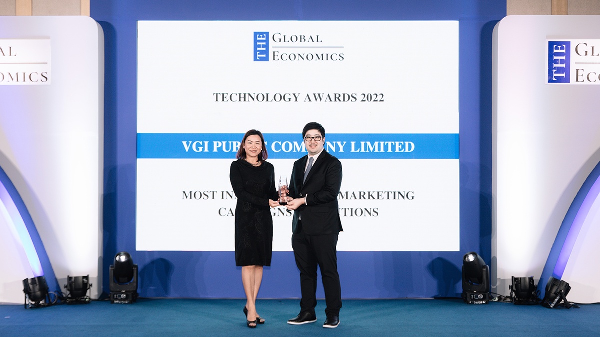 VGI ตอกย้ำความเป็นผู้นำโซลูชั่นส์แห่งอนาคต คว้ารางวัล Most Innovative (O2O) Marketing Campaigns Solutions จากเวทีระดับสากล The Global Economics Awards