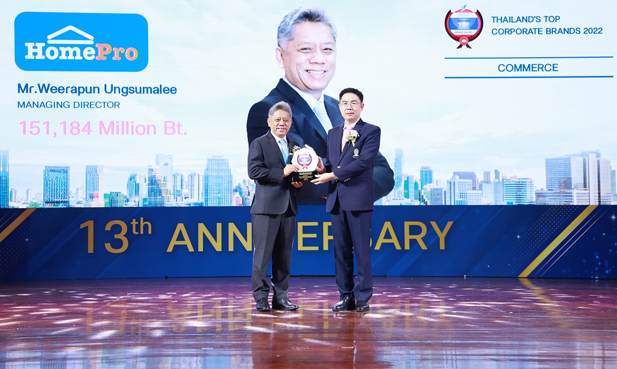 โฮมโปร คว้ารางวัล สุดยอดองค์กรมูลค่าแบรนด์สูงสุด Thailand's Top Corporate Brands 2022