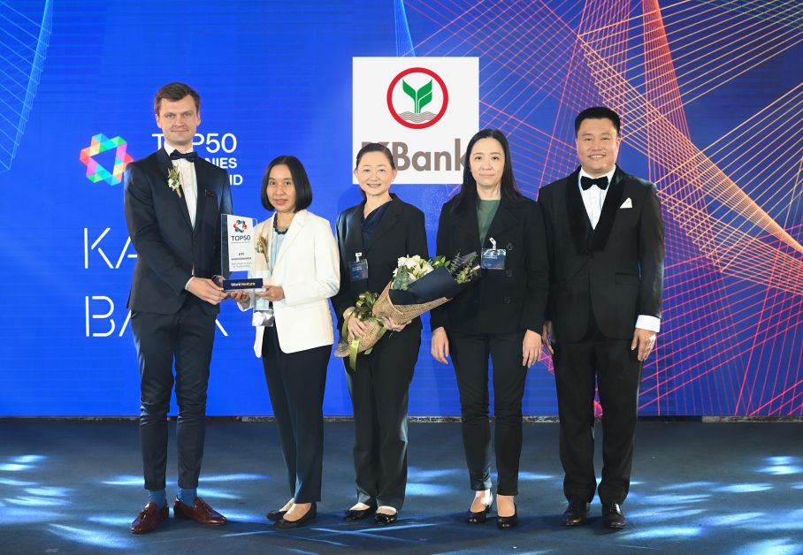 KBank claims prestigious title as one of the top 50 companies to work for in Thailand, with the highest score in the banking industry