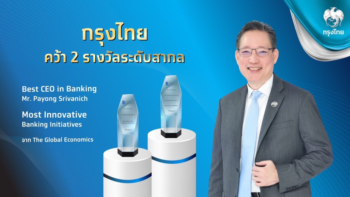 กรุงไทย คว้า 2 รางวัล สุดยอดผู้นำทางการเงิน - ธนาคารที่โดดเด่นด้านนวัตกรรม ตอกย้ำความสำเร็จพัฒนาเทคโนโลยียกระดับชีวิตคนไทย