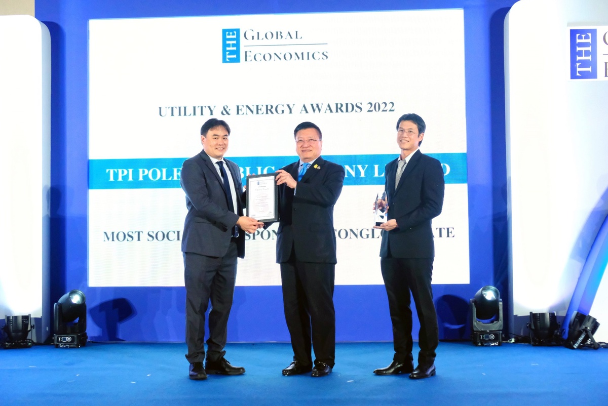 กลุ่ม TPIPL คว้ารางวัล Most Socially Responsible Conglomerate จากเวทีระดับสากล The Global Economics Award 2022