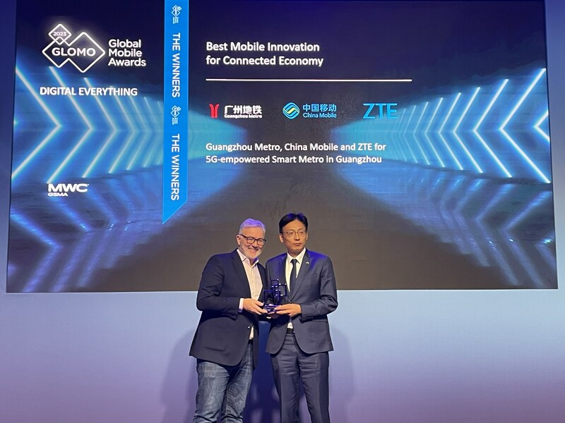 Guangzhou Metro Group, China Mobile Guangzhou Branch and ZTE win Best Mobile Innovation for Connected Economy at the 2023 GLOMO Awards