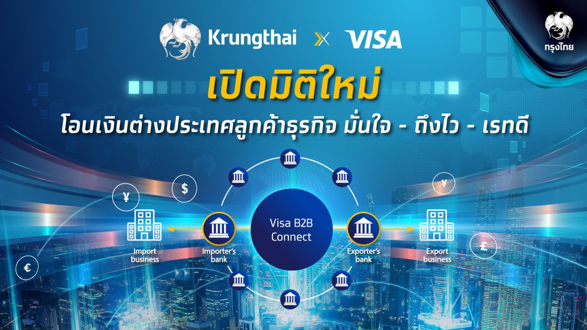 ครั้งแรกในไทย กรุงไทย จับมือ วีซ่า เปิดมิติใหม่ บริการโอนเงินต่างประเทศสำหรับลูกค้าธุรกิจ ด้วย Visa B2B Connect มั่นใจ - ถึงไว -