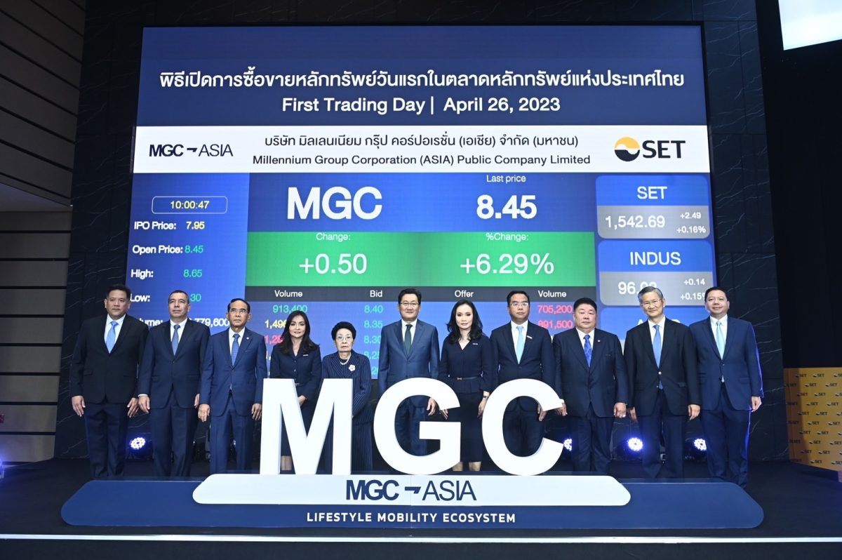 MGC เปิดซื้อขายหลักทรัพย์วันแรก สูงกว่าราคา IPO 6.29%