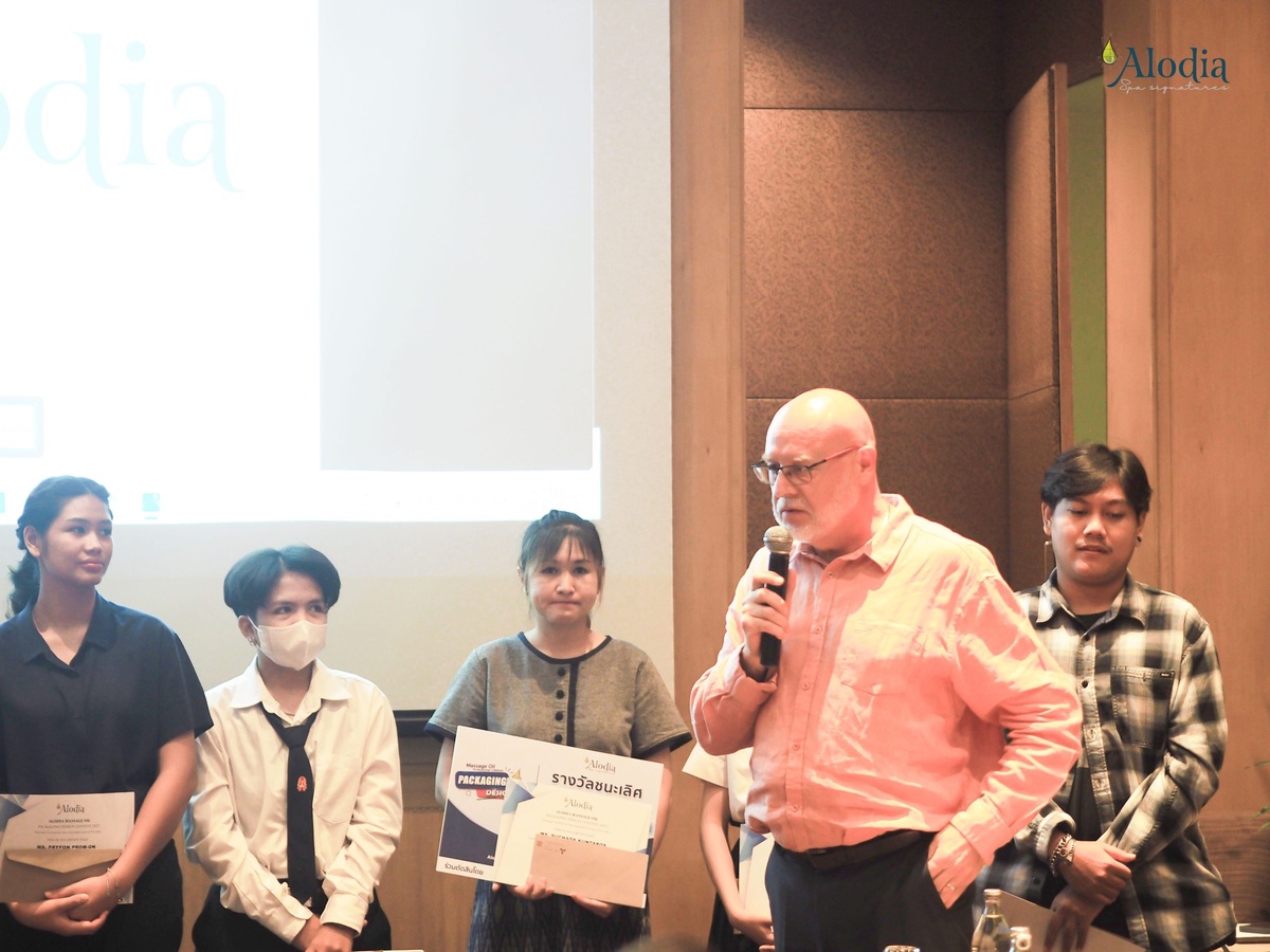 Alodia Spa Products manufacturer driving creativity and sustainability for the future of the Thai spa industry with the Massage Oil Packaging Design contest 2023.
