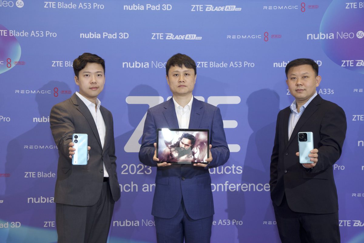 ZTE showcases ZTE smartphones and cutting-edge flagship tablet, Nubia PAD 3D, transforming the 3D digital experience with AI technology to penetrate the Thai market
